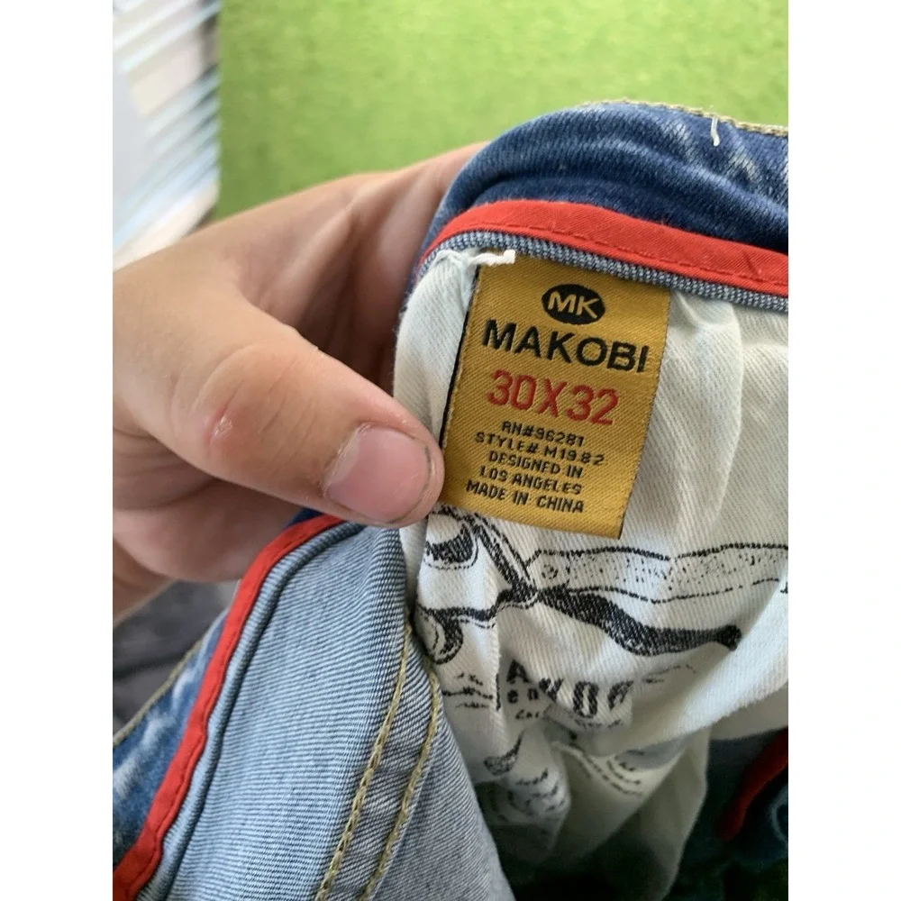 M1967 MAKOBI Jeans Mens 30x32 Noah Distressed y2k Grunge Punk Skater 2000s